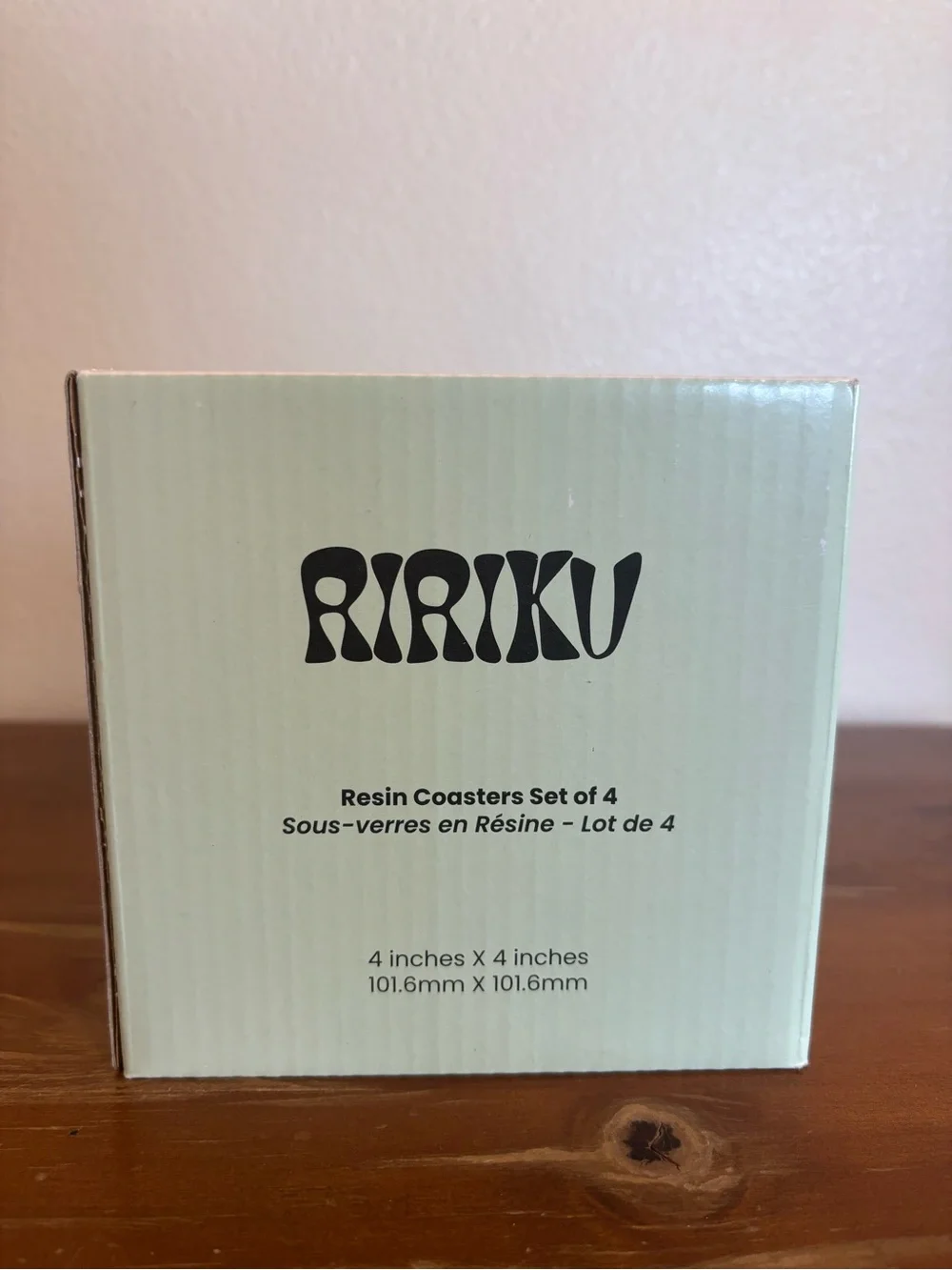 RIRIKU Resin Coasters Set of 4 — Pale Mint